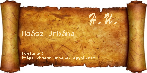 Haász Urbána névjegykártya